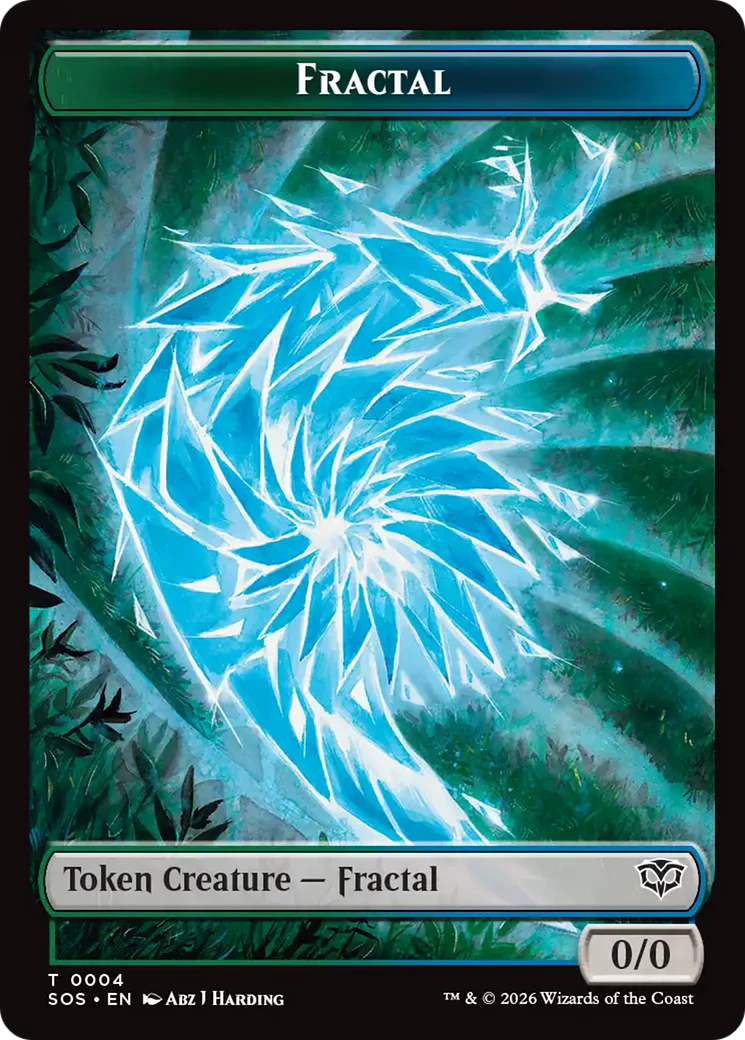 Beast // Fractal (0004) Double-Sided Token [Secrets of Strixhaven Commander Tokens] - Image 2