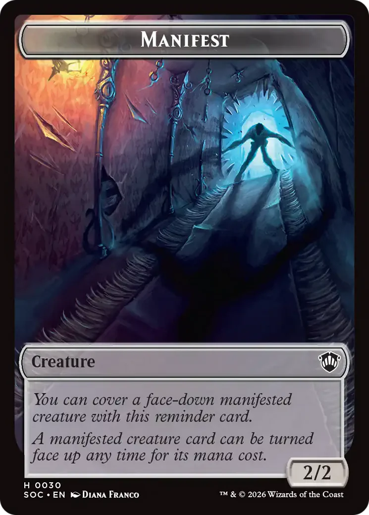 Elemental (0020) // Manifest Double-Sided Token [Secrets of Strixhaven Commander Tokens] - Image 2