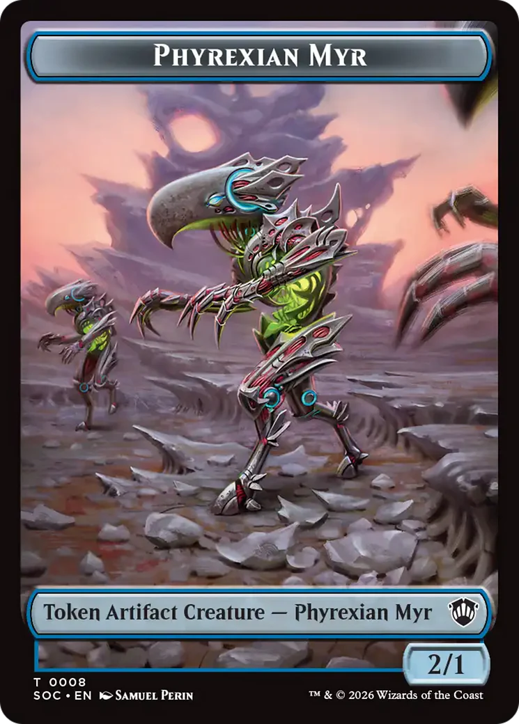 Elemental (0021) // Phyrexian Myr Double-Sided Token [Secrets of Strixhaven Commander Tokens] - Image 2