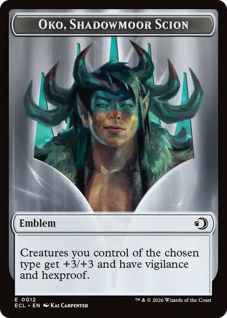 Elk // Emblem - Oko, Shadowmoor Scion Double-Sided Token [Lorwyn Eclipsed Tokens] - Image 2