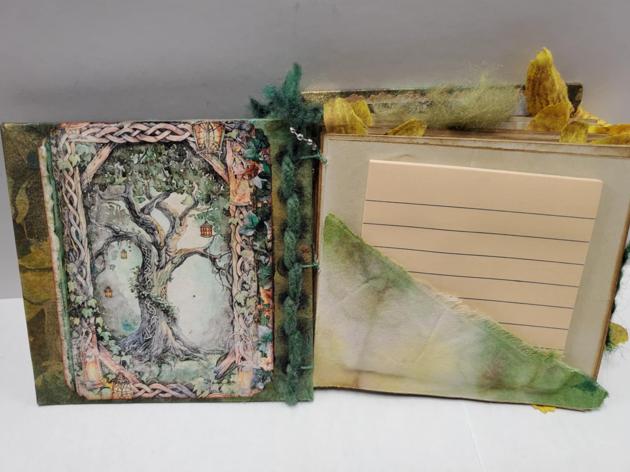 Fairy Journal, Green yarn, Pink Pen - Image 2