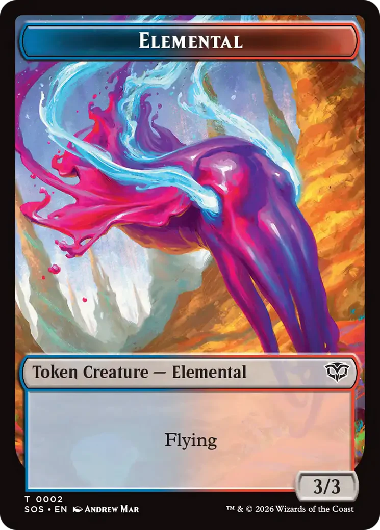 Fractal (0004) // Elemental (0002) Double-Sided Token [Secrets of Strixhaven Tokens] - Image 2