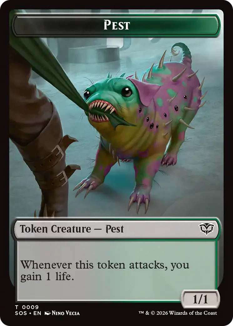 Fractal (0005) // Pest (0009) Double-Sided Token [Secrets of Strixhaven Tokens] - Image 2