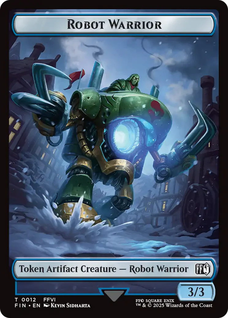 Hero (0008) // Robot Warrior (0012) Double-Sided Token [FINAL FANTASY Tokens] - Image 2